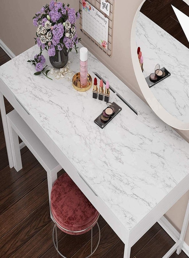 HAPPYMATES Drawer and Shelf Liner, Kitchen Cabinet Liners Non-Adhesive Thick Waterproof Washable Mats Protect Dresser Shelves Cupboard Bathroom Cabinets (12 X 48 Inch, Drawer White Matte Marble) - Image 3